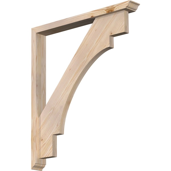 Ekena Millwork Merced Traditional Smooth Bracket w/ Offset Brace, Douglas Fir, 3 1/2"W x 30"D x 34"H BKT0402X30X34MRC01SDF - main